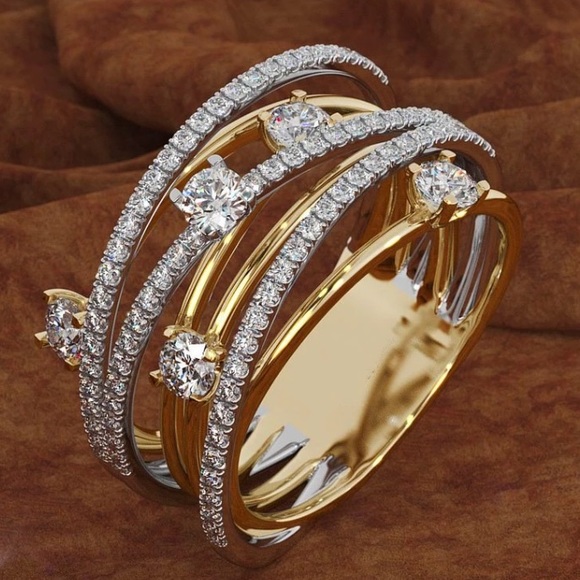 Jewelry - Silver Gold Wedding / Engagement Ring